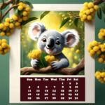 Calendar with koala (AI art)